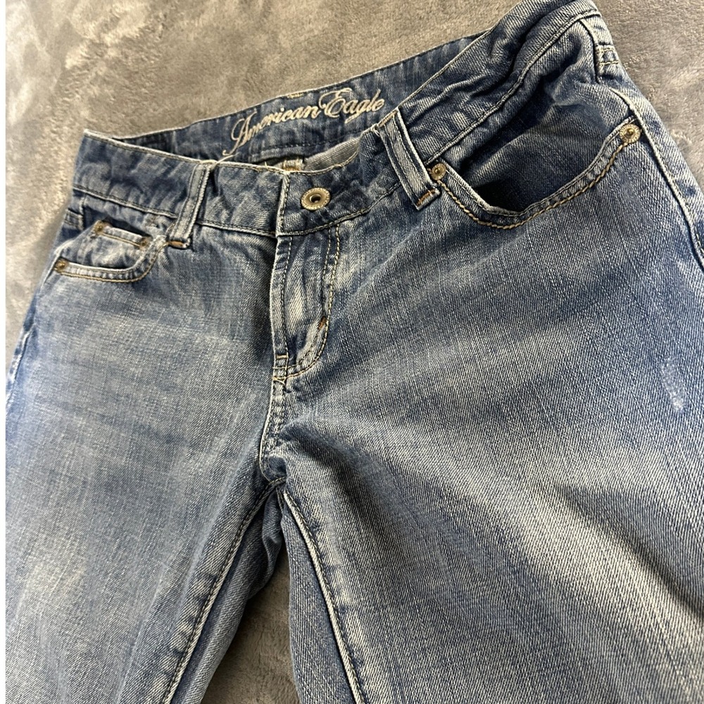American Eagle Favorite Boyfriend Jeans Womens 8 Blue Denim 90s Y2K LowRise